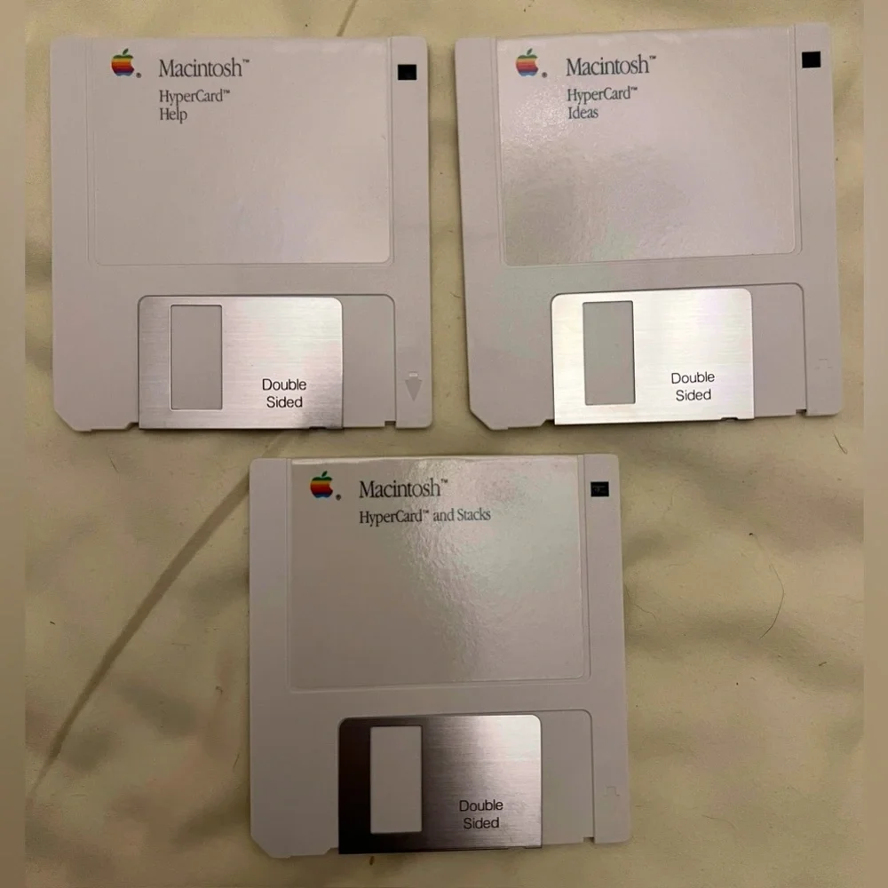 Vintage Apple Macintosh Vintage System Floppy Disks - White
